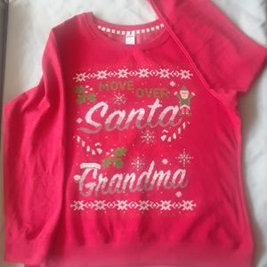 Holiday time grandma sweater red Santa size XL